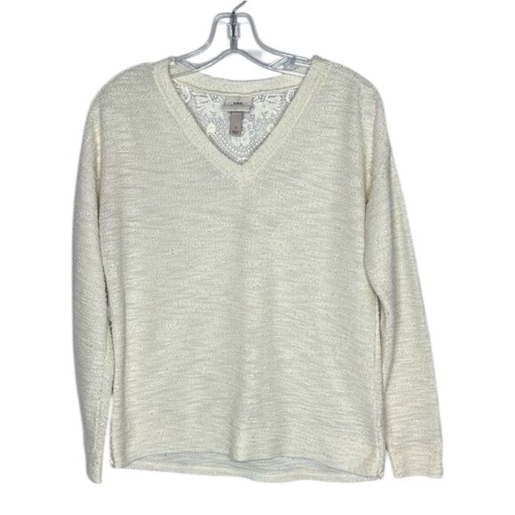 Knox Rose Cream V-Neck Sweater. Size Small. - Picture 1 of 6